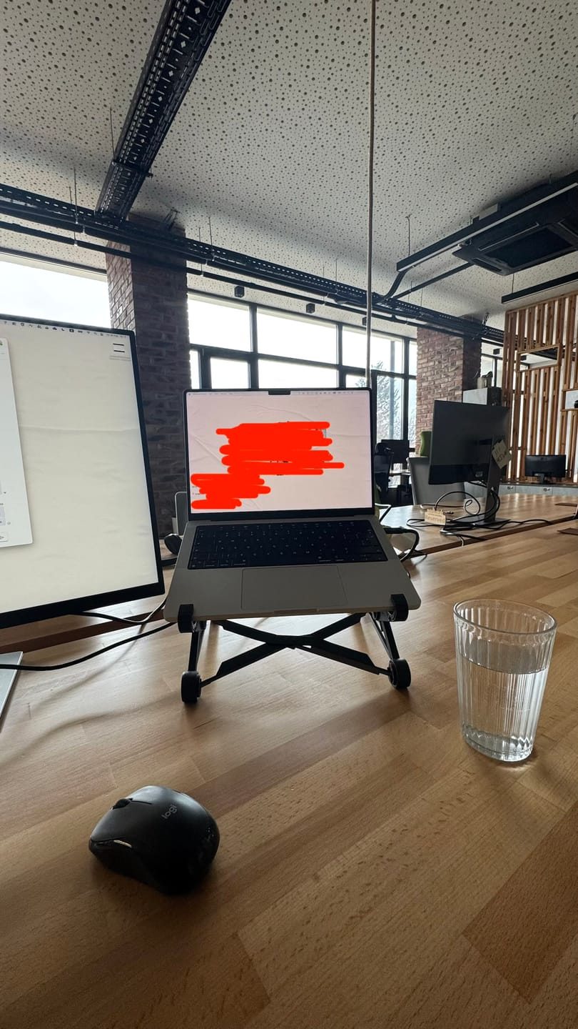 Customer photo review of Nexstand K2 Portable and Adjustable Laptop Stand