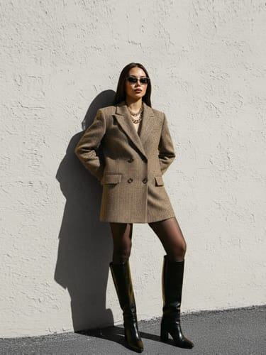 Customer photo review of LILY Old Money Style Wool Lapel Blazer