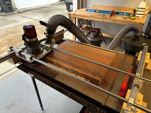Customer photo review of Router Sled Acrylic Router Base & Brackets
