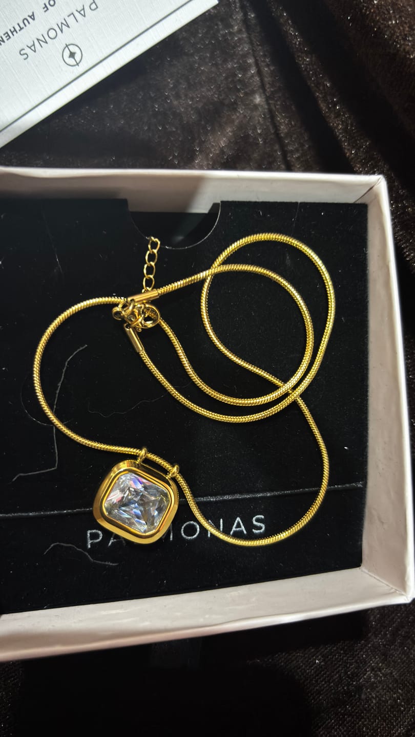 Customer photo review of Octagon Diamond Necklace