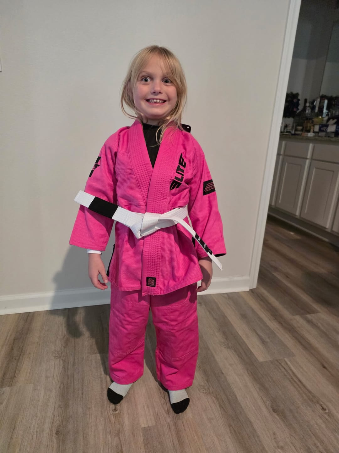 Customer photo review of Core Pink Brazilian Jiu Jitsu Kids BJJ Gi