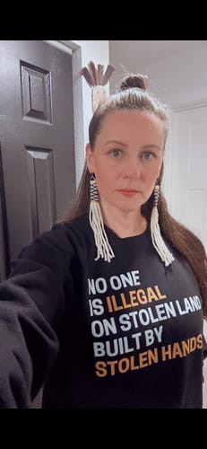 Customer photo review of Stolen Land Sweatshirt