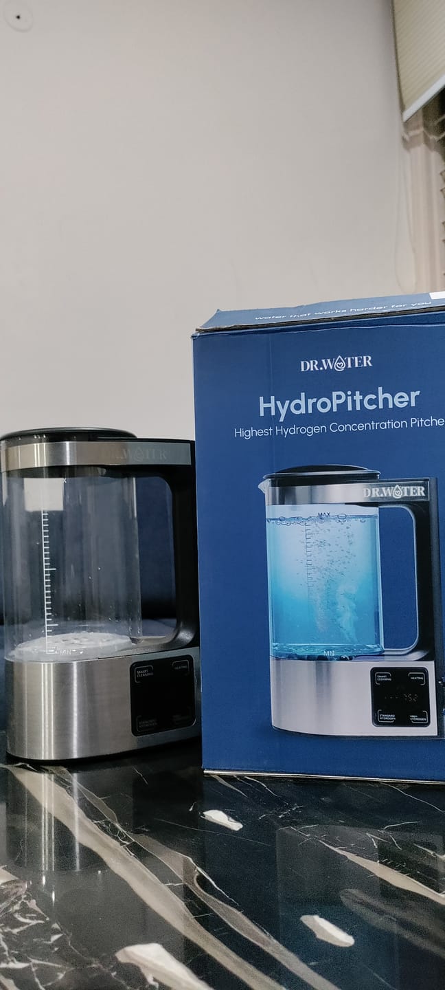 Customer photo review of HydroPitcher 68oz – Glass Hydrogen Water Pitcher