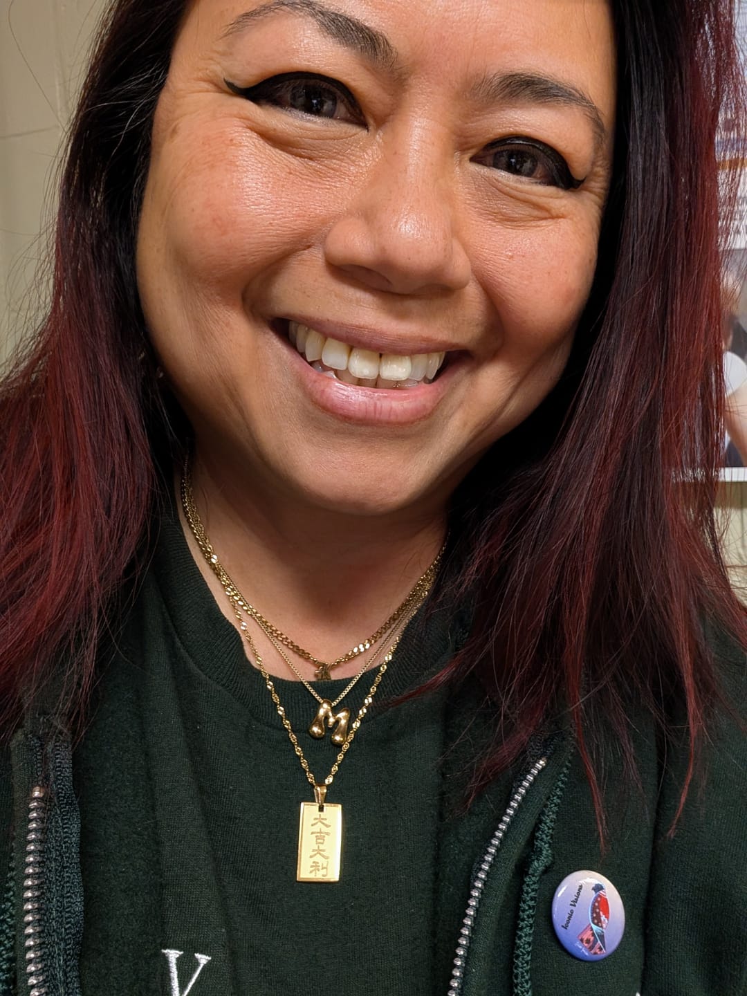Customer photo review of Bubble Letter Necklace