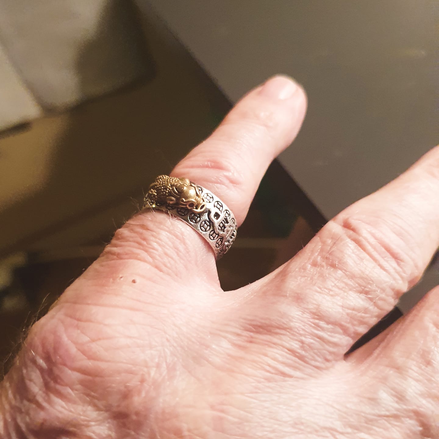 Customer photo review of FuAttract FengShui Pixiu Mantra Ring for Wealth Success & Protection