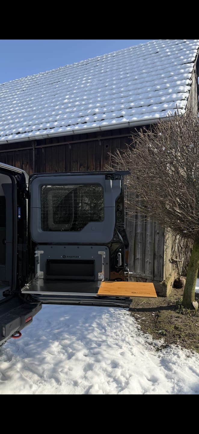 Customer photo review of Ineos Grenadier V2 Folding Tailgate Table with Extended Storage Cubby