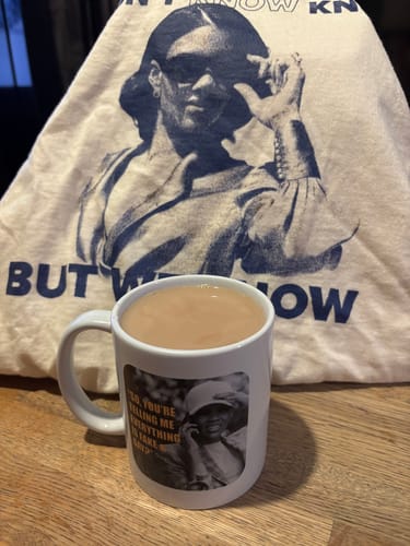 Customer photo review of We Know Glasses T-Shirt