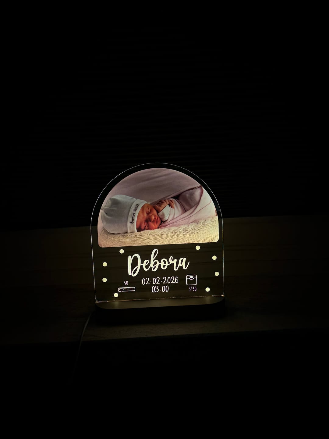 Customer photo review of Zur Geburt – Dein Licht fürs Leben. Fotolampe