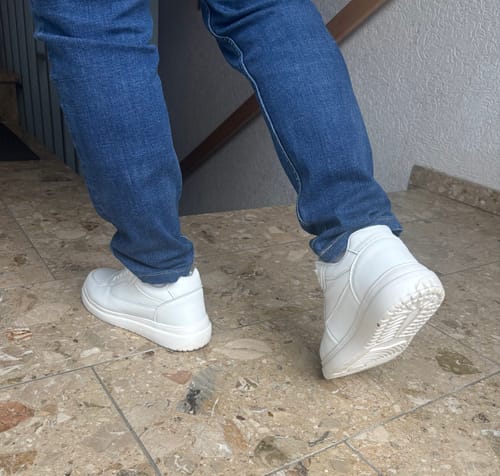 Customer photo review of ELEVATESHOES WHITE CASUAL