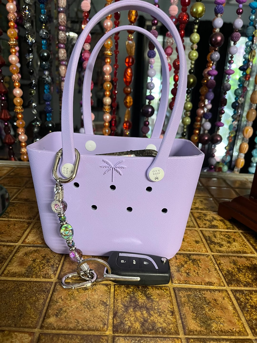 Customer photo review of Mini Tribe Bag in Mermaid Purple