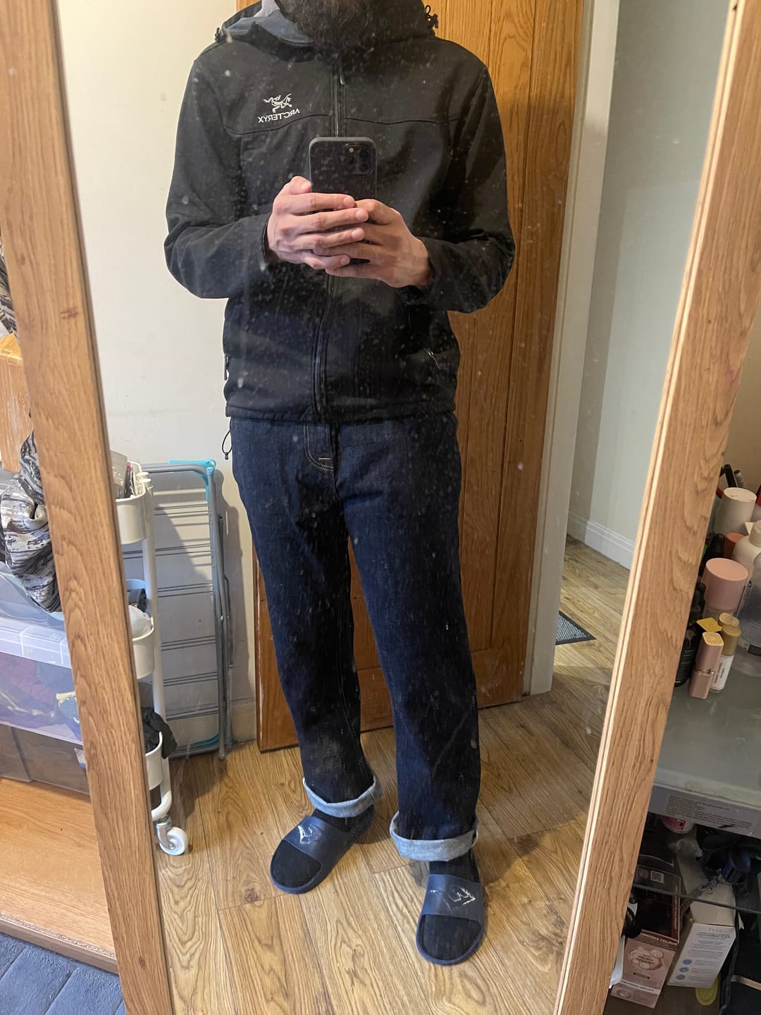 Customer photo review of 16.5OZ Classic Wide-Leg jeans