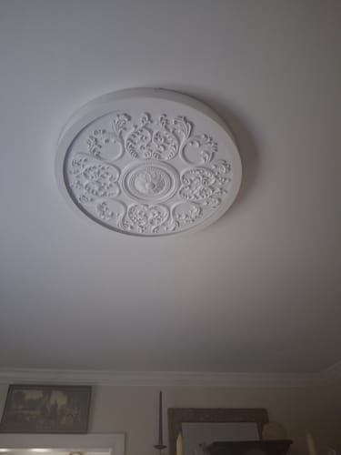Customer photo review of Decorative French White Medallion LED Flush Mount Light