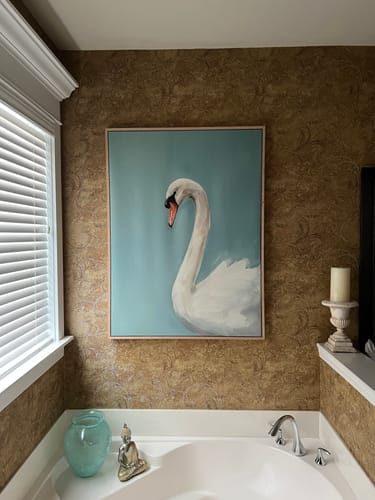 Customer photo review of Regal Swan Canvas Art