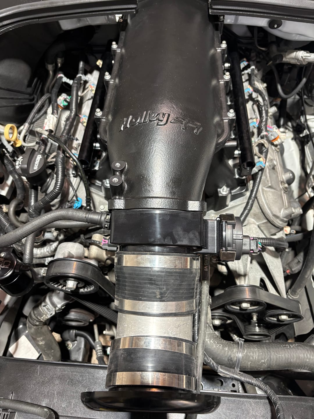 Customer photo review of 102mm 1" Throttle Body Spacer (LS 4-Bolt Pattern) 10-14018BLK