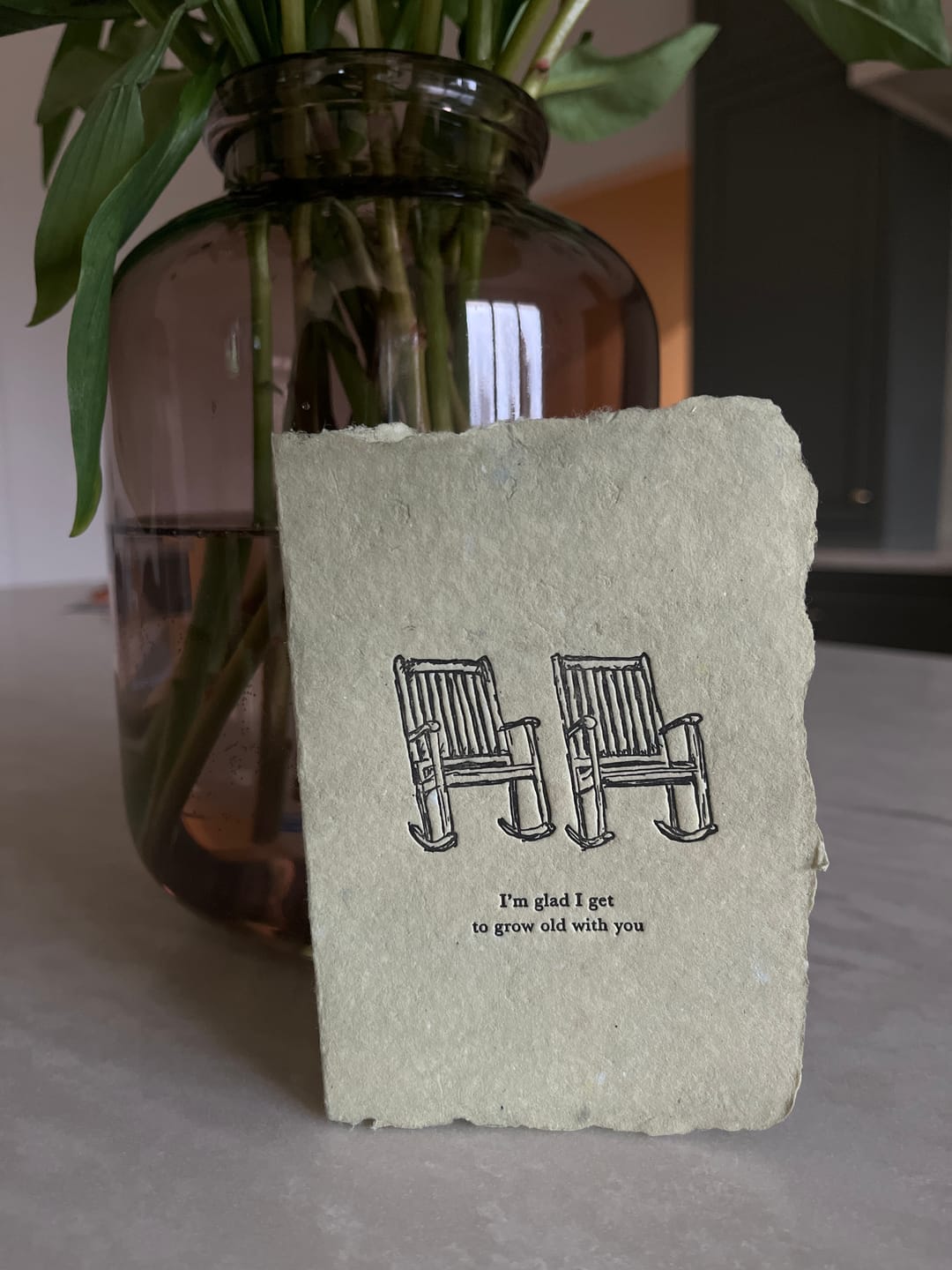 Customer photo review of grow old with you card