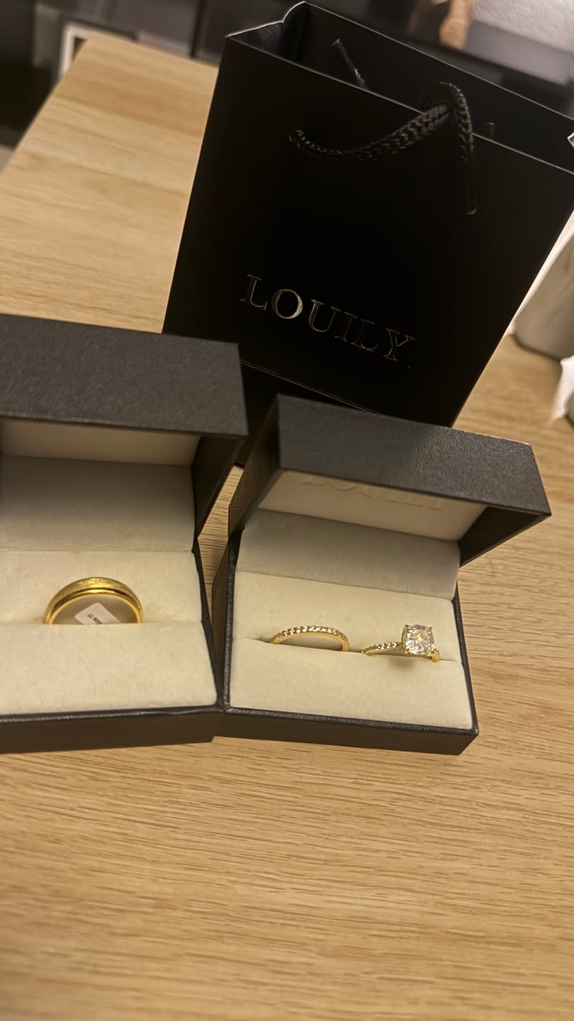 Customer photo review of S925 Classic 3.0 Carat Cushion Cut White Sapphire Wedding Set In Sterling Silver