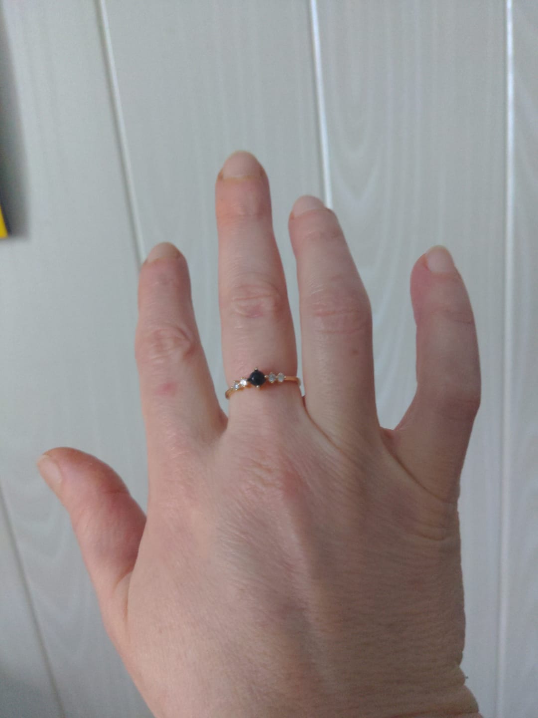 Customer photo review of Obsidian Ring - Perlenschliff rund