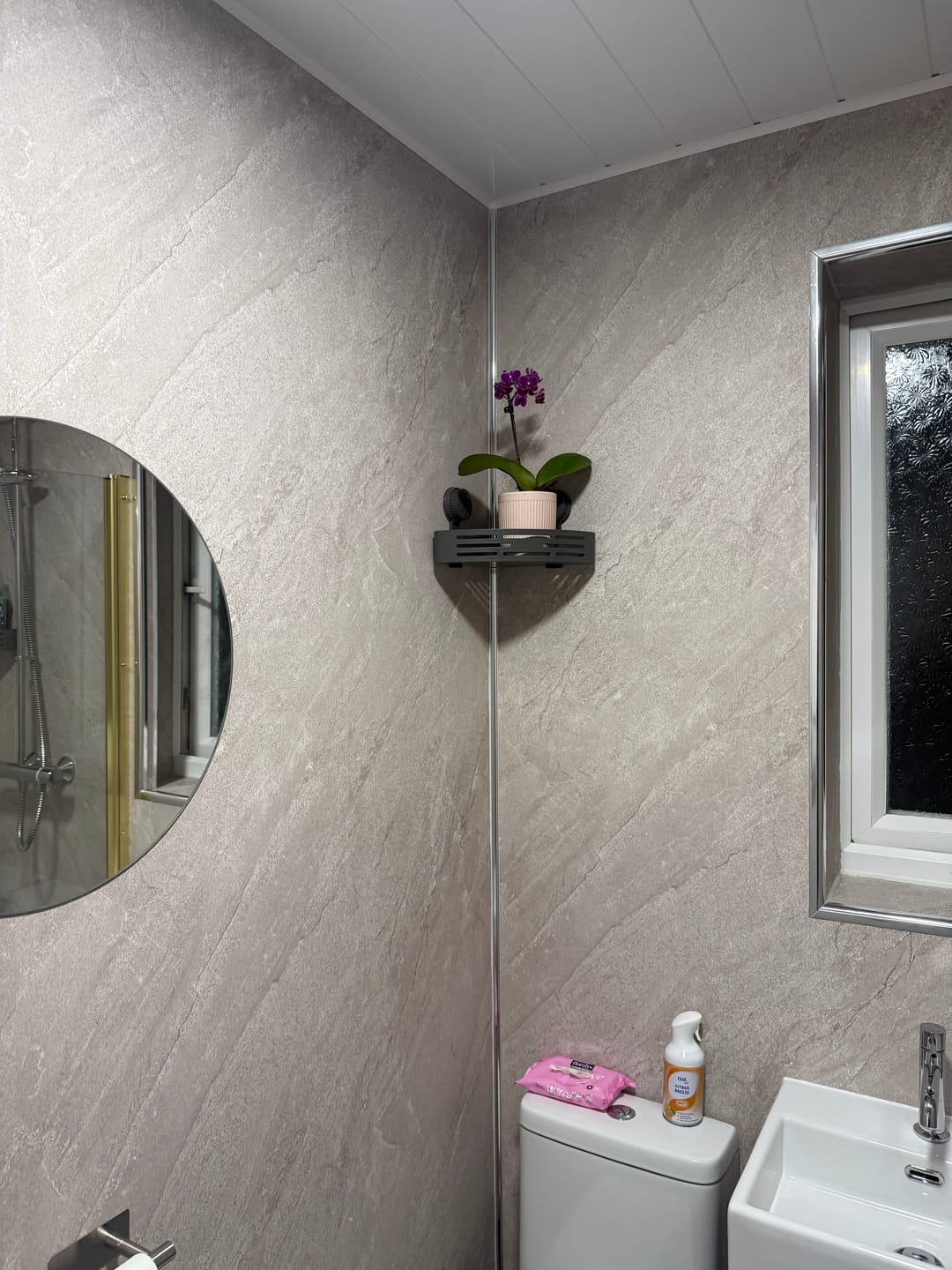 Customer photo review of 10mm Natural Marble Matt Shower Panel 1M x 2.4M
