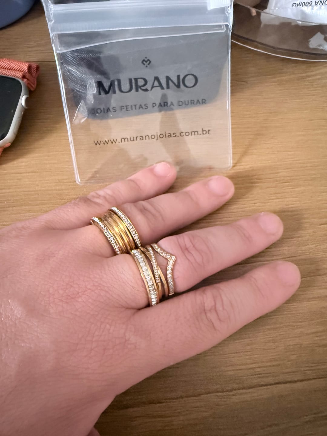 Customer photo review of Anel Lucia Duplo Banhado em Ouro 18k