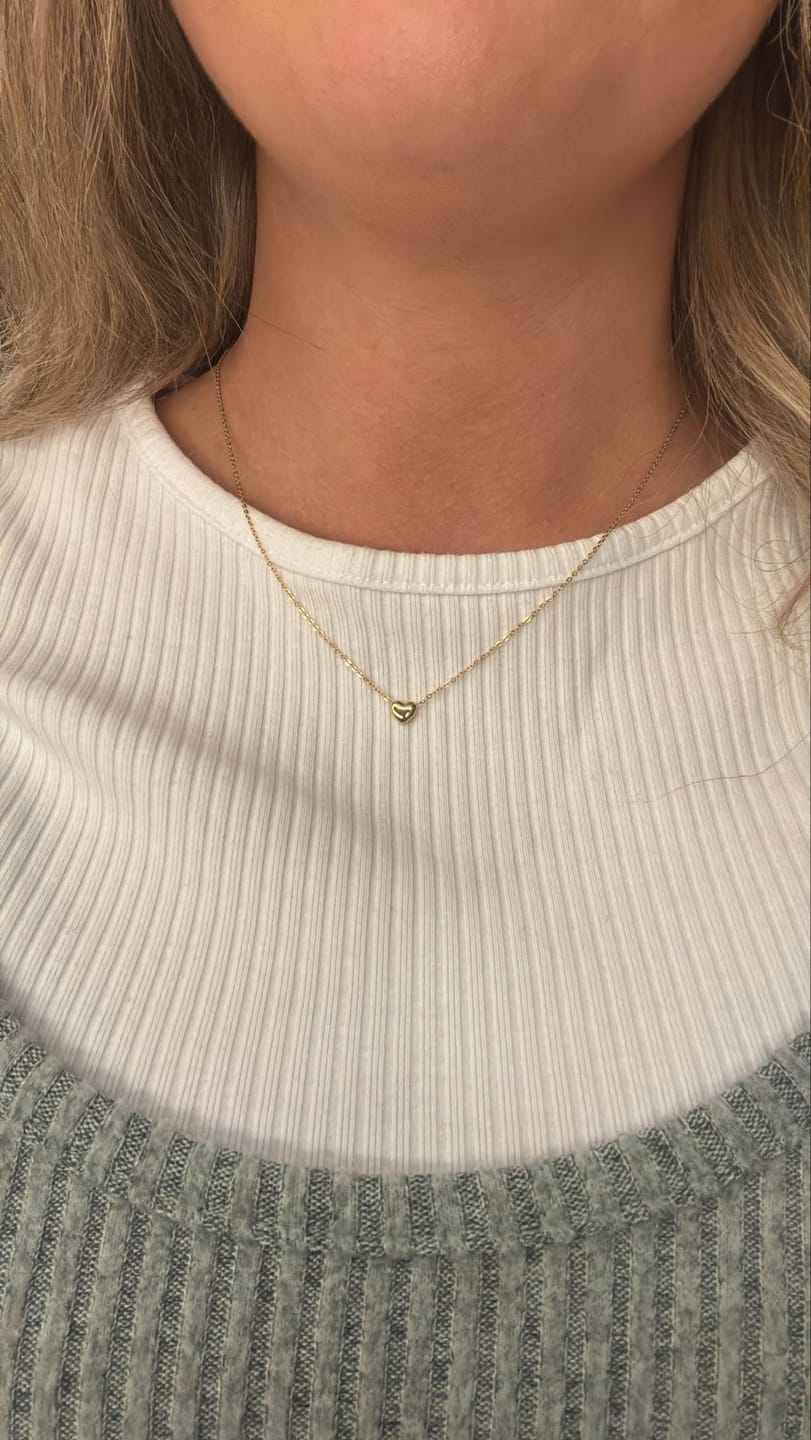 Customer photo review of Mini Heart Necklace