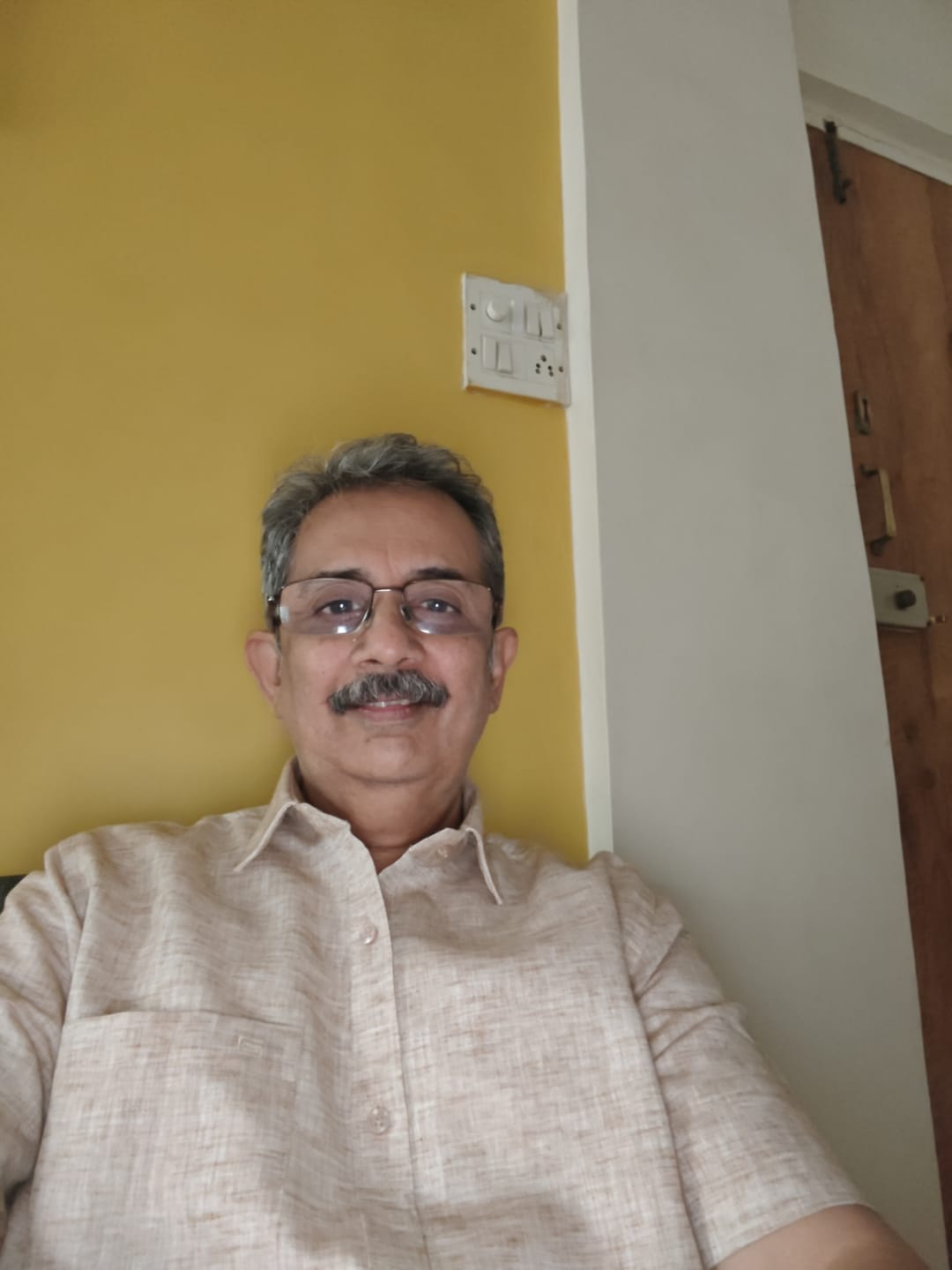 Customer photo review of Linen Feel - Light brown Formal Shirts For Men | Ariser
