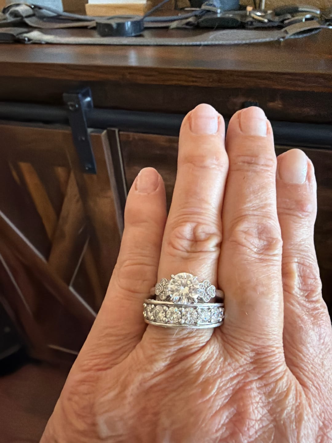 Customer photo review of Dog Paw Print Moissanite Engagement Ring
