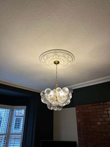 Customer photo review of Modern Cluster Glass Globe Bubble Chandelier