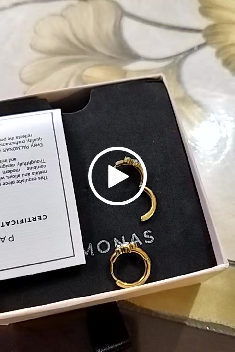 Customer video review of Adorning Flora Gold Huggies