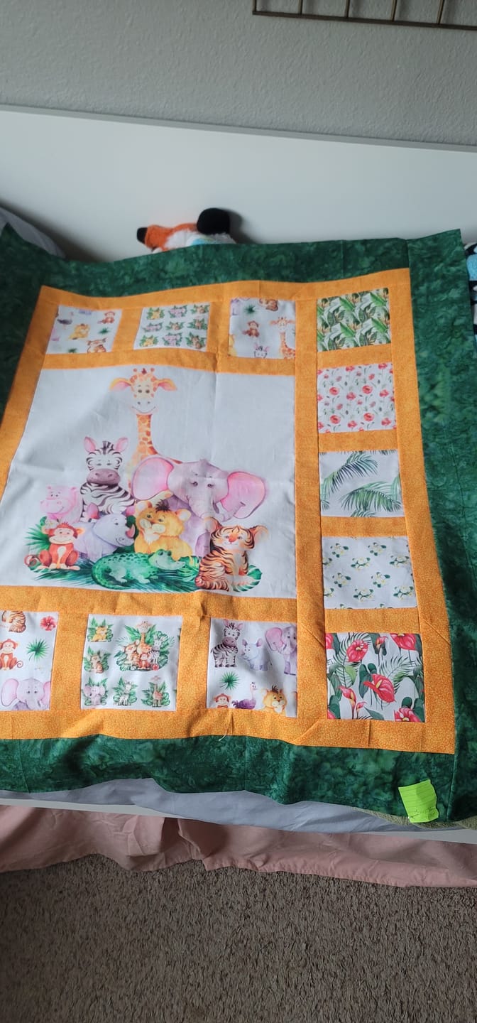 Customer photo review of Cute Safari Animals Fabric Panel - Multi