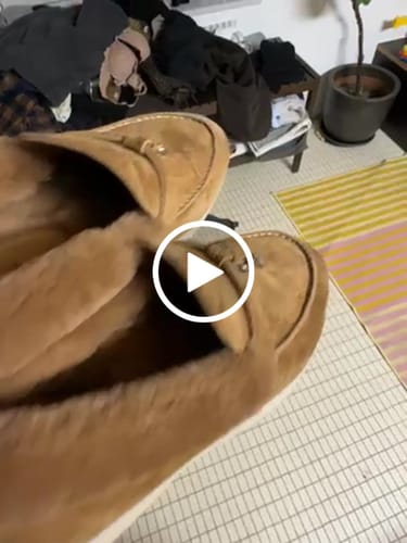 Customer video review of LP Summer Charms Walk Loafers Marigold Brown Suede With Rabbit Fur Lining 206258