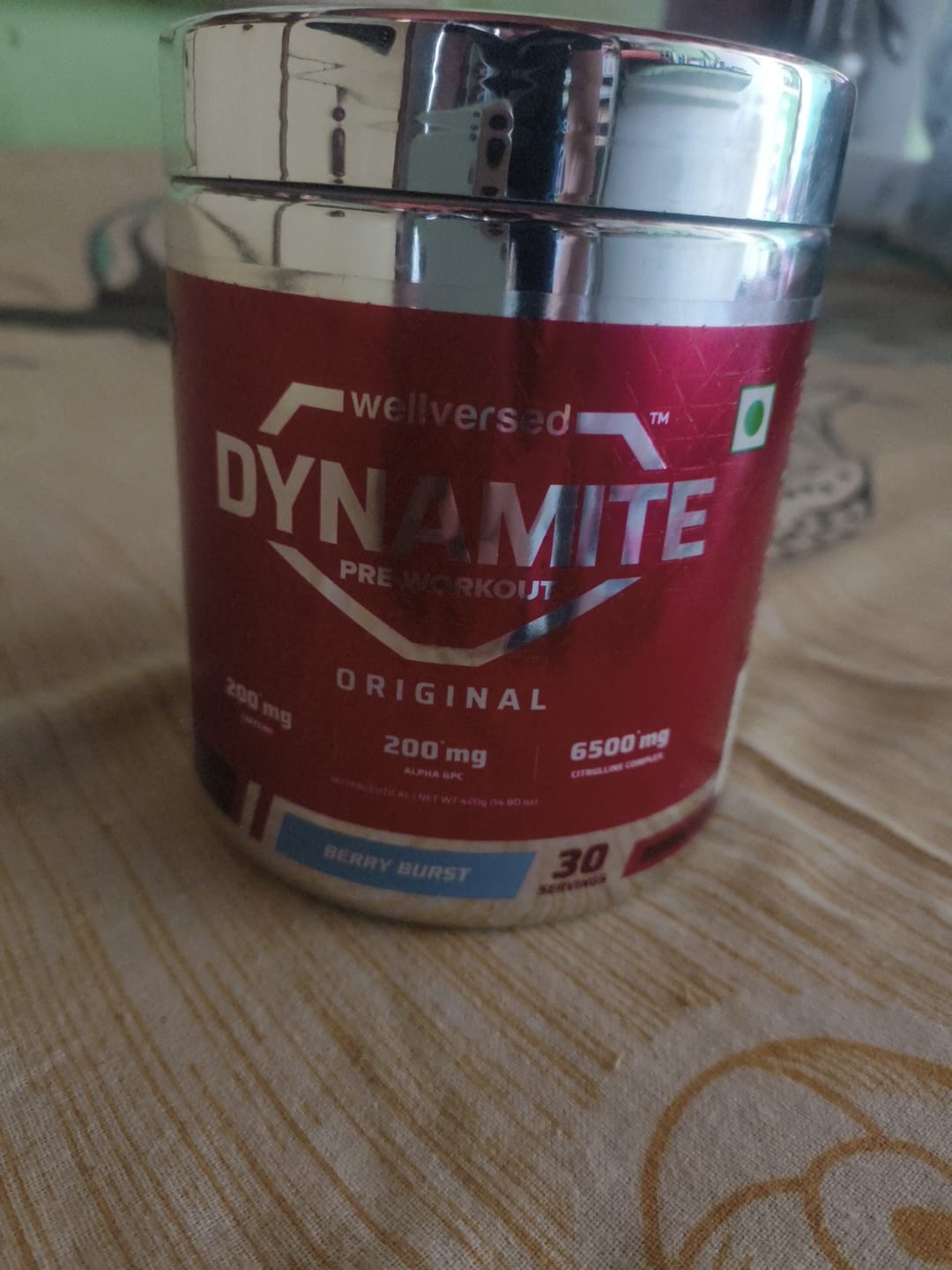 Customer photo review of Dynamite Pre-Workout (420g, 30 Servings) | Berry Burst