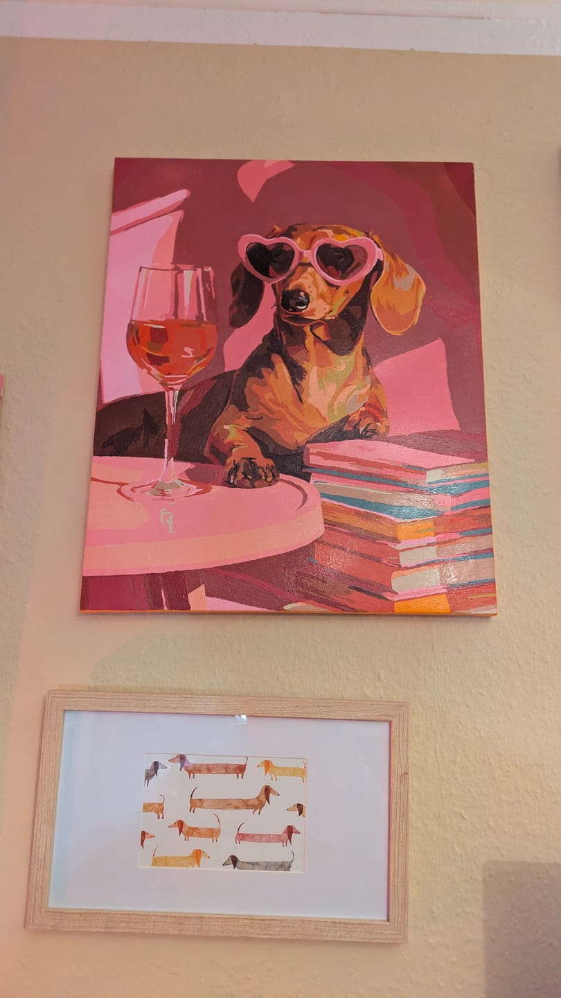 Customer photo review of Malen nach Zahlen - Dackel in Pink