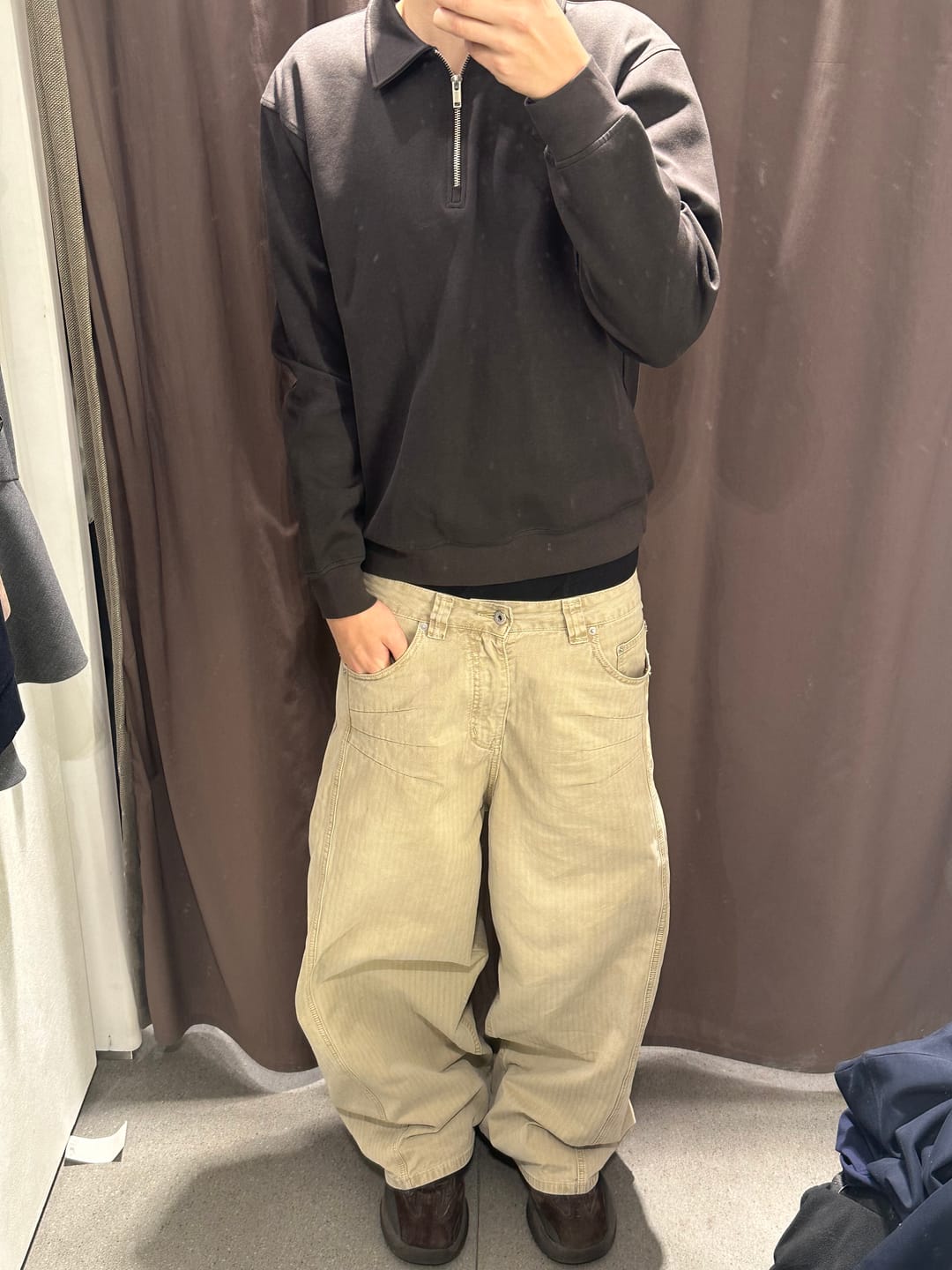 Customer photo review of Herringbone Pants Beige