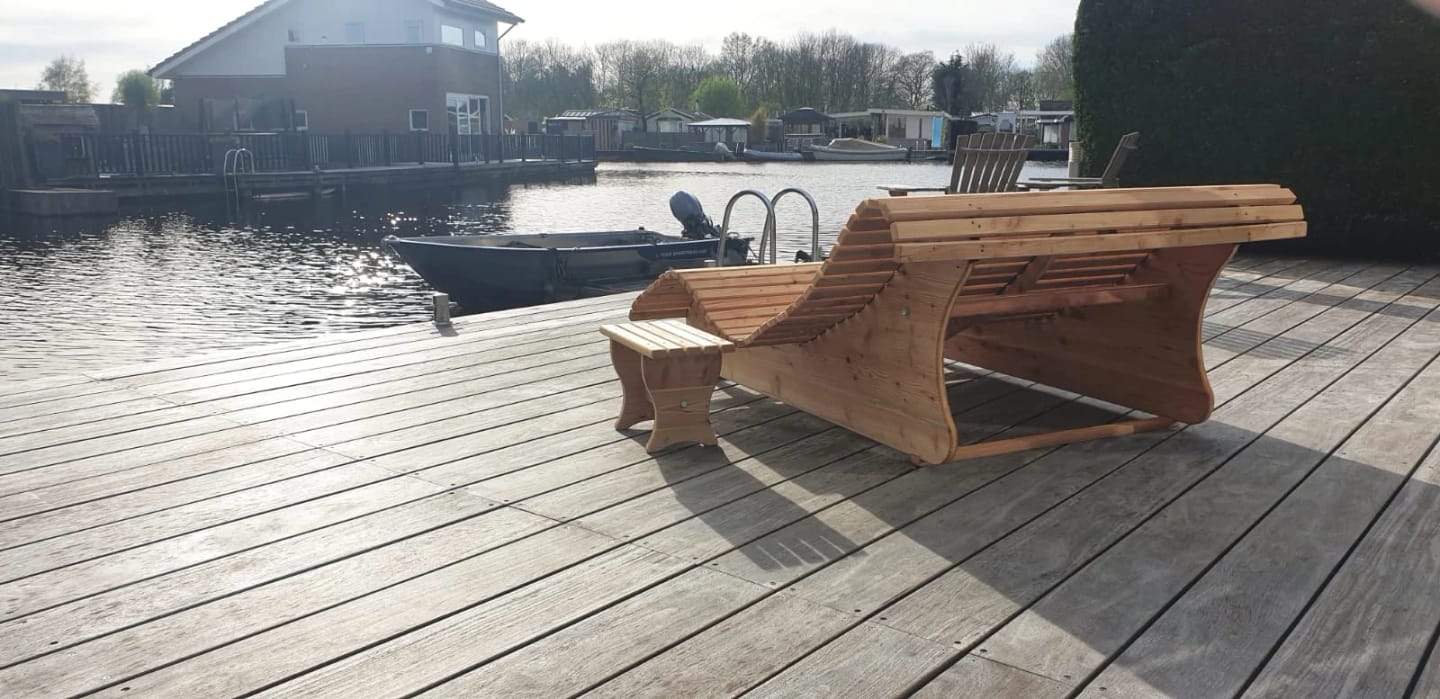Customer photo review of Himmelsliege Schwungliege  ,,Schliersee" Relaxliege aus Lärchenholz