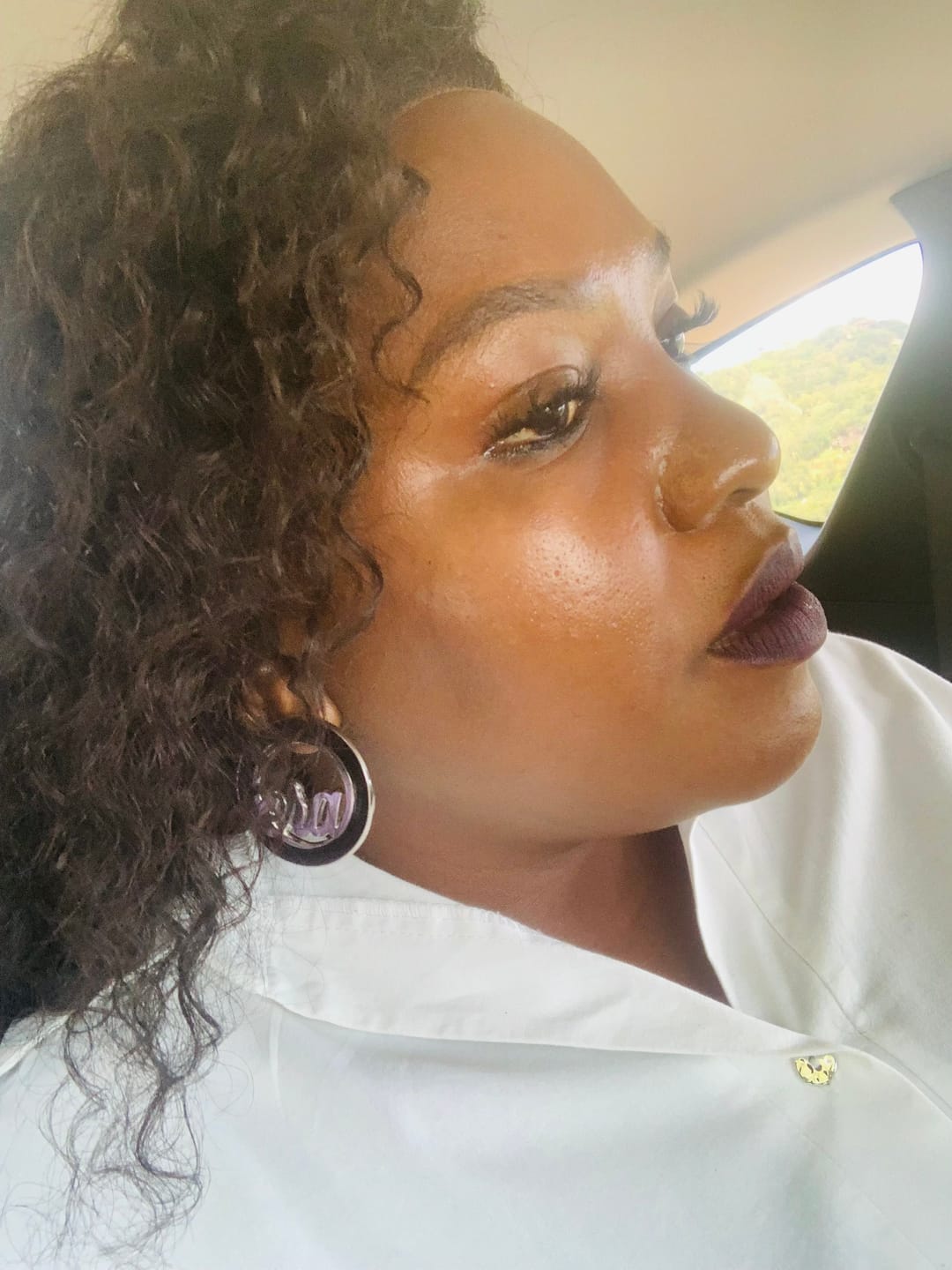 Customer photo review of Silver Diva Earrings