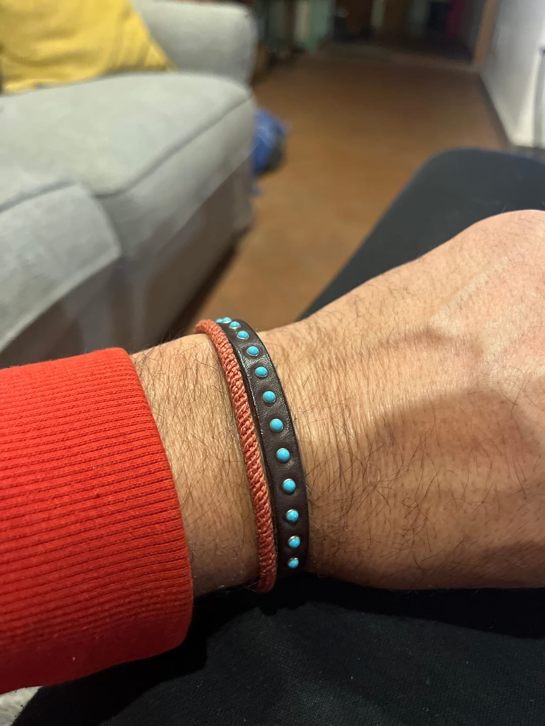 Customer photo review of Bracciale pelle Caffè Papago Tulsi
