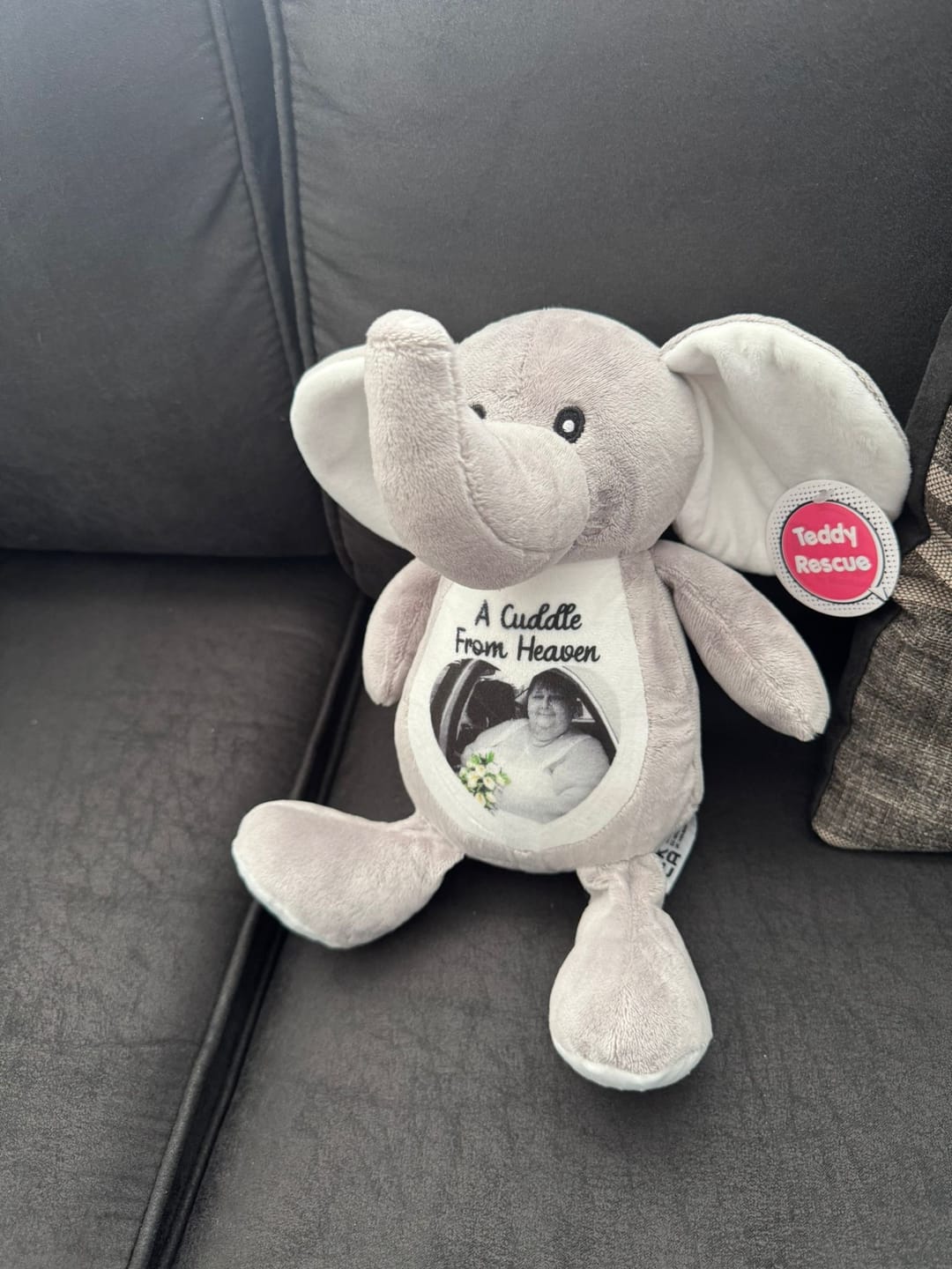 Customer photo review of Design a Personalised Elephant Teddy – Add Your Photo, Name or Message