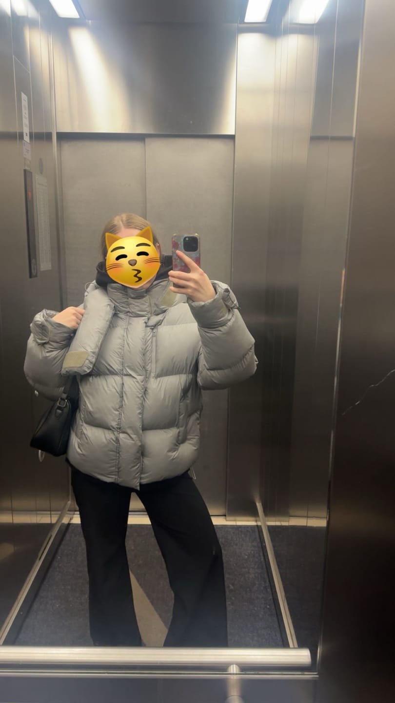 Customer photo review of Anthracite Puffer Jacket