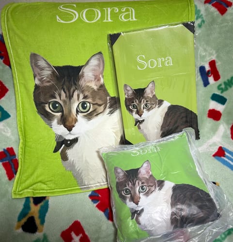 Customer photo review of Petcanva©オーダーメイド ペット似顔絵【3点セット】