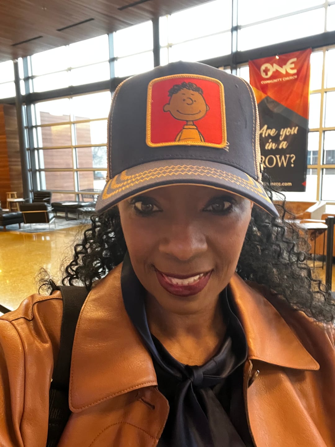 Customer photo review of OVERLORD X Peanuts: Franklin Trucker Cap