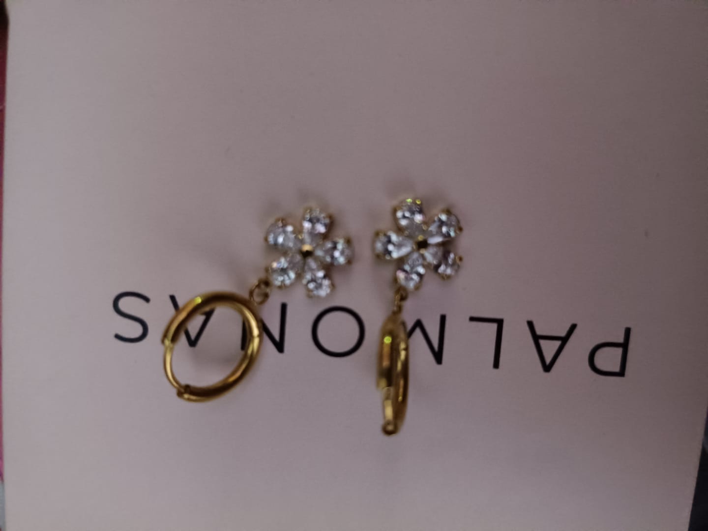 Customer photo review of Gilded Garden Drop Hoops