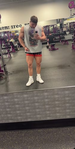 Customer photo review of Red Flame Mesh Shorts