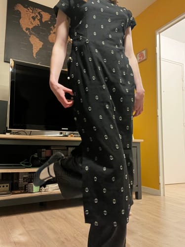 Customer photo review of Shujing Qiu 水晶球 Crystall Ball Republic of China Polka Dot Pure Cotton Short Sleeve Qipao