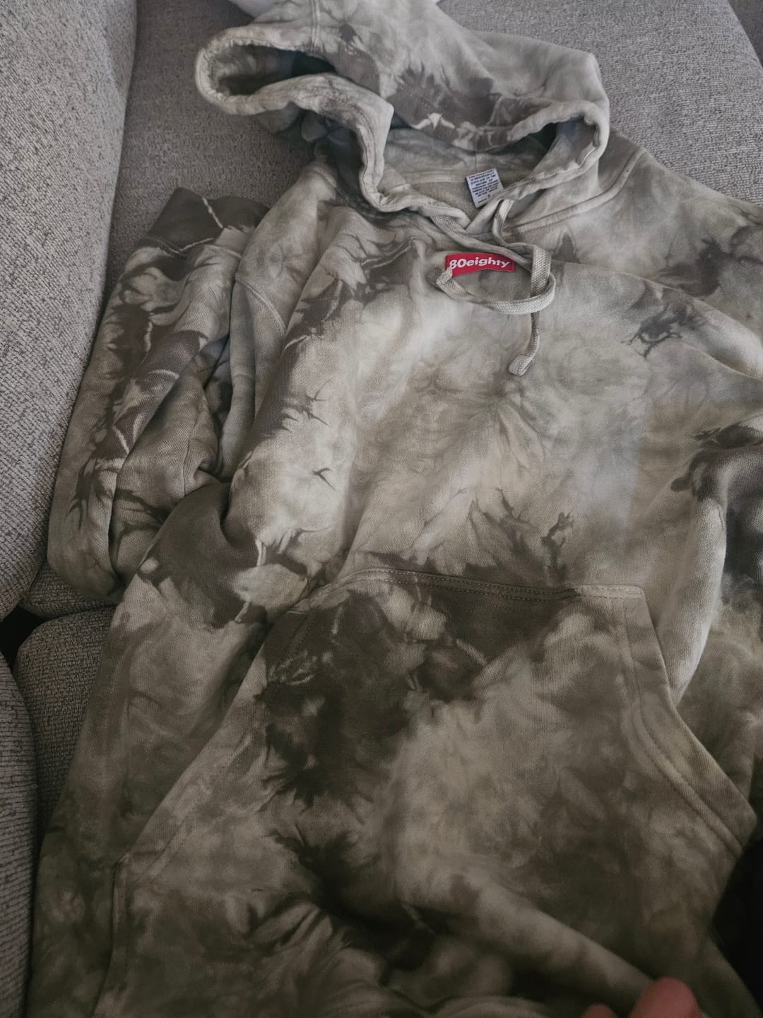 Customer photo review of 80Eighty® Tie Dye Olive Hoodie