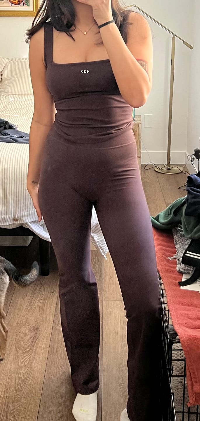 Customer photo review of The Leisure Pant / Espresso
