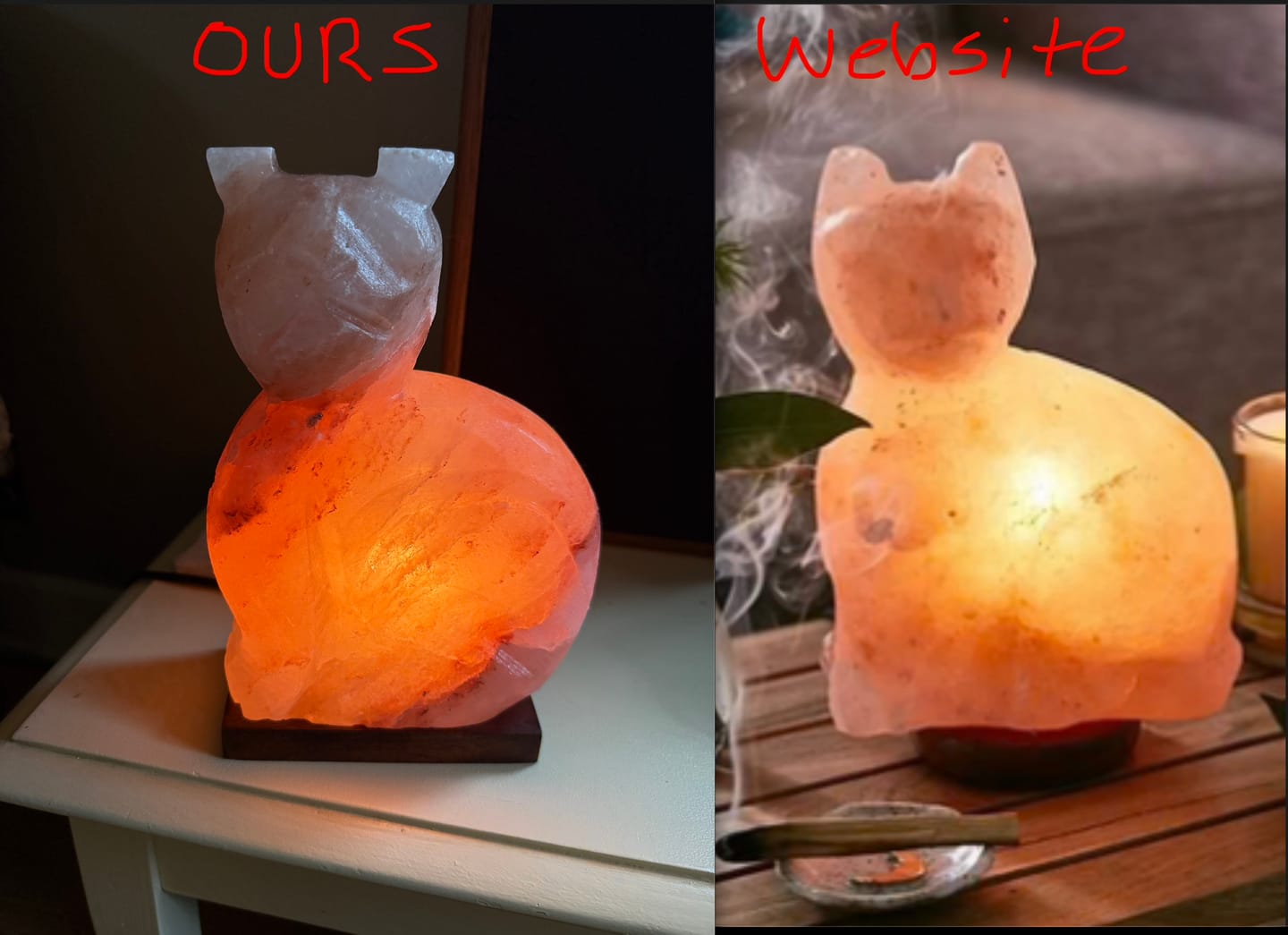 Customer photo review of Purrfect Cat Himalayan Salt Lamp