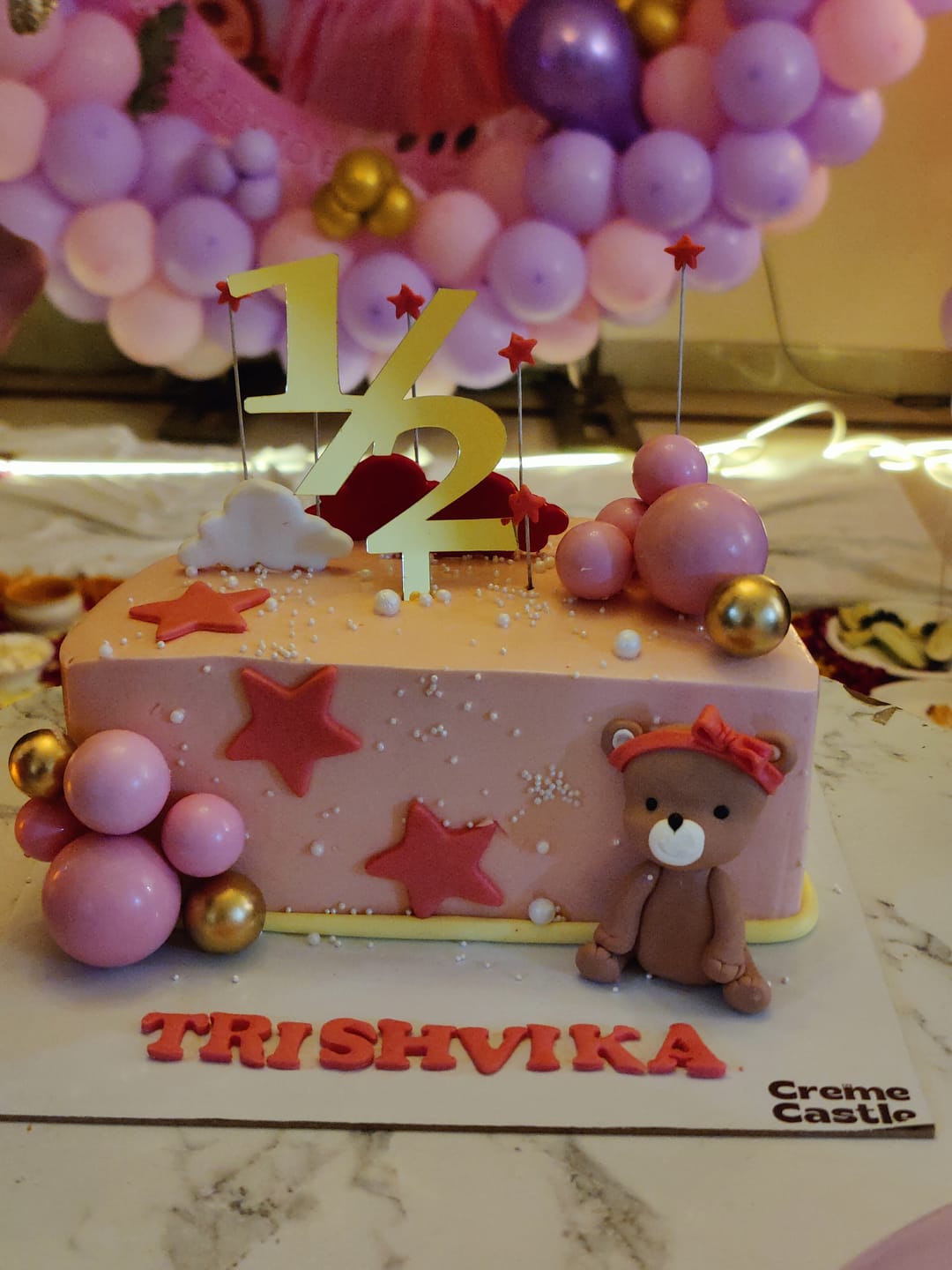 Customer photo review of 6 Months Teddy Celebration Cake