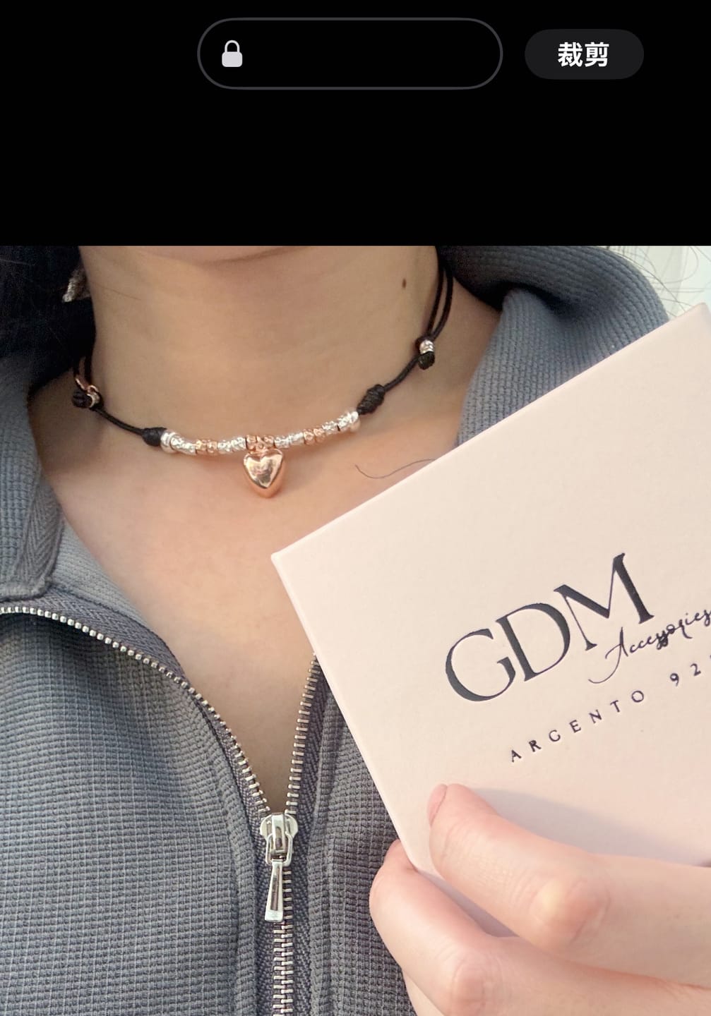 Customer photo review of CREA LA TUA COLLANA CORDONCINO - Granelli e Charms Rosa