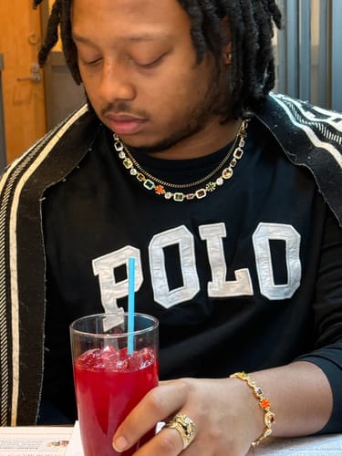 Customer photo review of Gold Solstice Gemstone Bundle (Necklace & Bracelet)