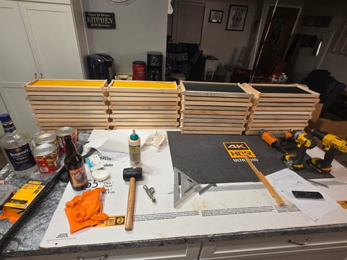 Customer photo review of BeeCastle Beehive 10 Frame 4 Layer:Beeswax Dipped Bee Hive with 2 Deep Brood,2 Super Boxes,Complete with Wooden Frames and Beeswax Plastic Foundation.Logo Free Hive for a Natural Beekeeping Experience